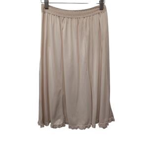 Vintage Slip Skirt‎ Lace Trim Nude Stretch Elastic Waist Sleepwear Pajamas